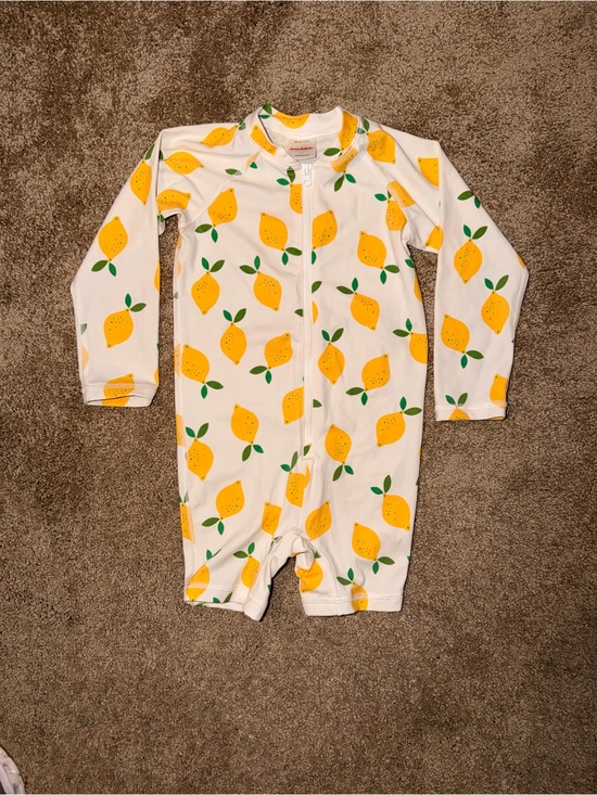 Hanna Andersson Other - Hanna Andersson Lemon Print Rash Guard Swimsuit One Piece 3T UPF Swim